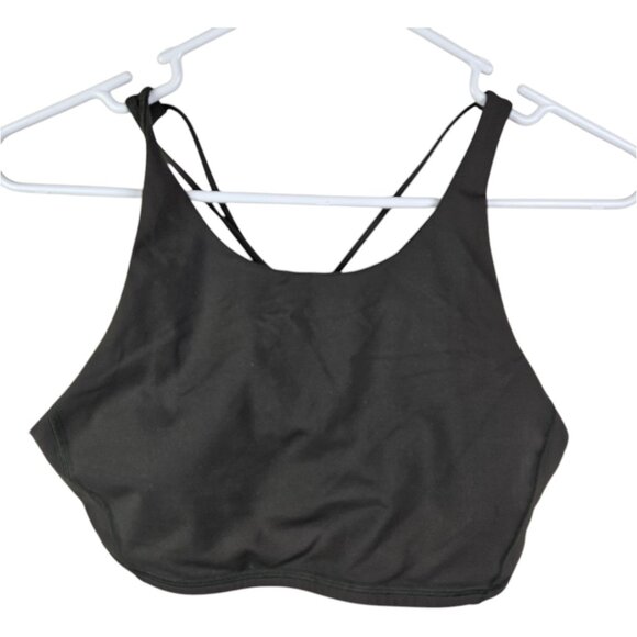 Lululemon High Neck‎ Strap Size 10 Olive Green Athletic Sports Bra Gym Workout - Picture 1 of 4
